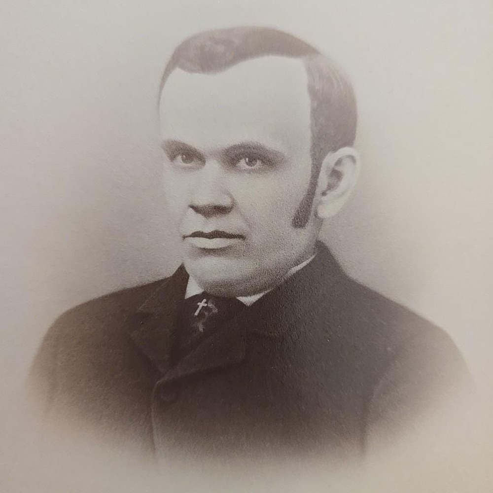 Mysterious Handsome Man w/ Long Sideburns Cabinet Card Photo Brockton Caldwells